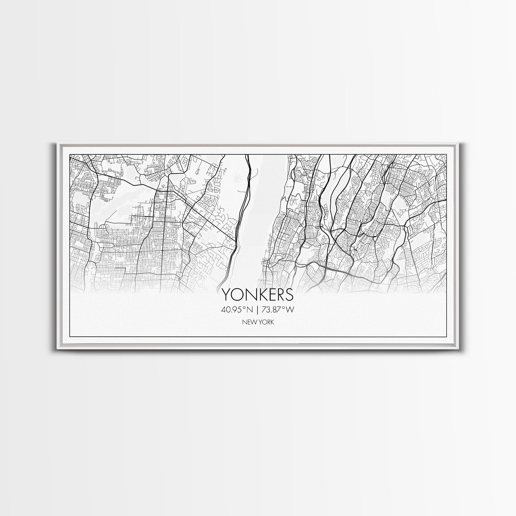 Yonker City Map, New York Art, Map Print, Modern Wall Art, Wall Art, Canvas Art, Landscape Art Print, Hostess Gift, Bookshelf Décor, Prints