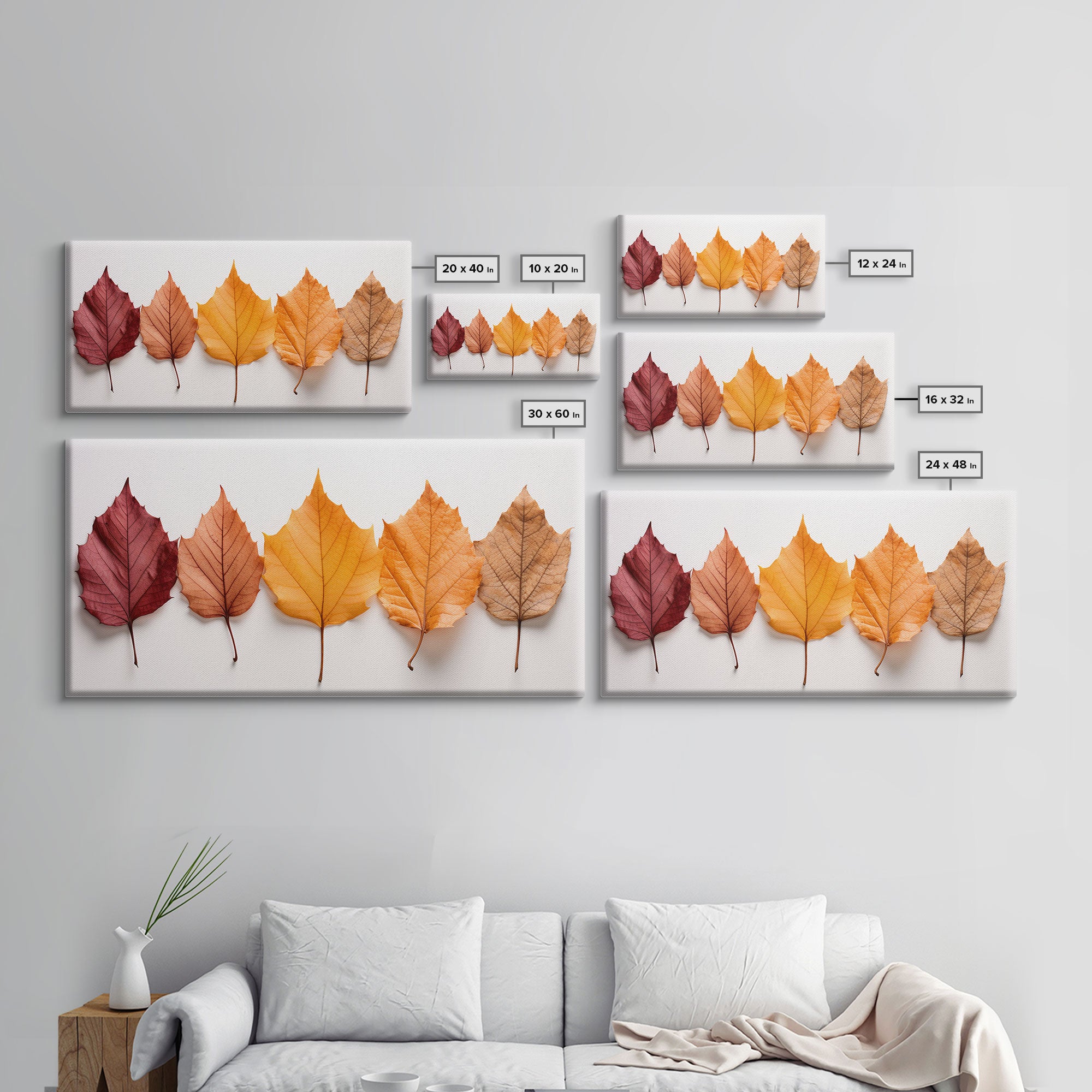 Autumn Leaves Photography Study, Framed Canvas Print, Fall Decor, Autumn Decor, Fall Centerpiece, Seasonal Art, Fall Centerpiece, Fall Art