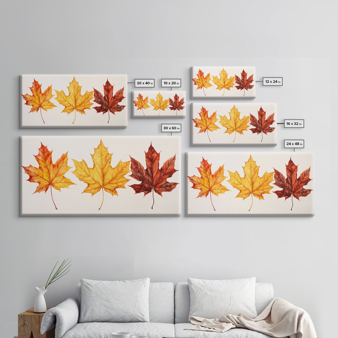 Autumn Leaves Centerpiece, Photography Study, Framed Canvas Print, Fall Decor, Autumn Decor, Seasonal Art, Fall Centerpiece, Fall Art