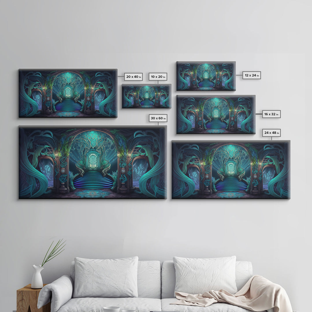 Fantasy wall art, canvas print, magical forest, fantasy landscape art, ready to hang wall art