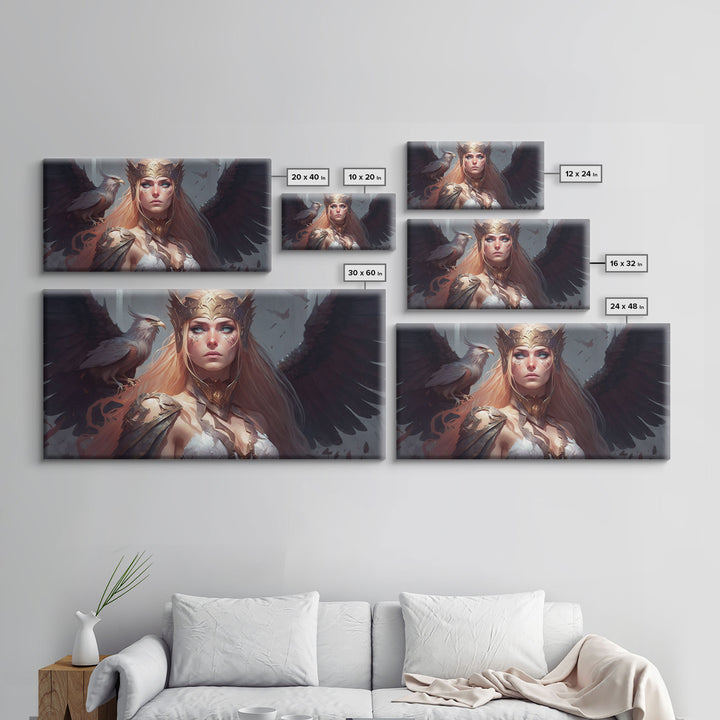 Lady Freya, Nordic / Norse Mythology Art, Framed Canvas Print, Norse Goddess of Love and Fertility