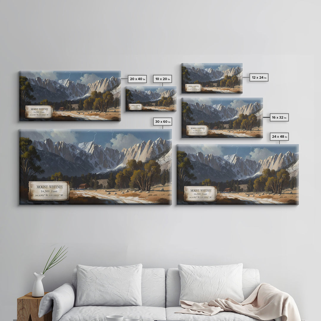 Mount Silverheels, Rocky Mountains, Travel Poster Wall Art, Framed Canvas Print, American Mountains, Mountain Landscape Painting