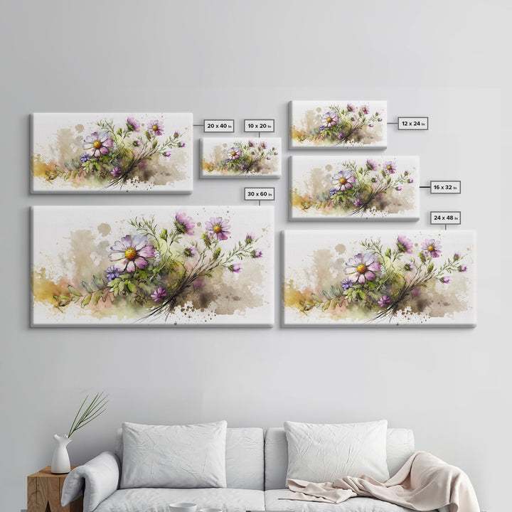 Abstract Wildflower Meadow Painting, Colorful Vibrant Botanical Art Prints, Abstract Mixed Media flower Art, Extra Large Painting, Wall Art