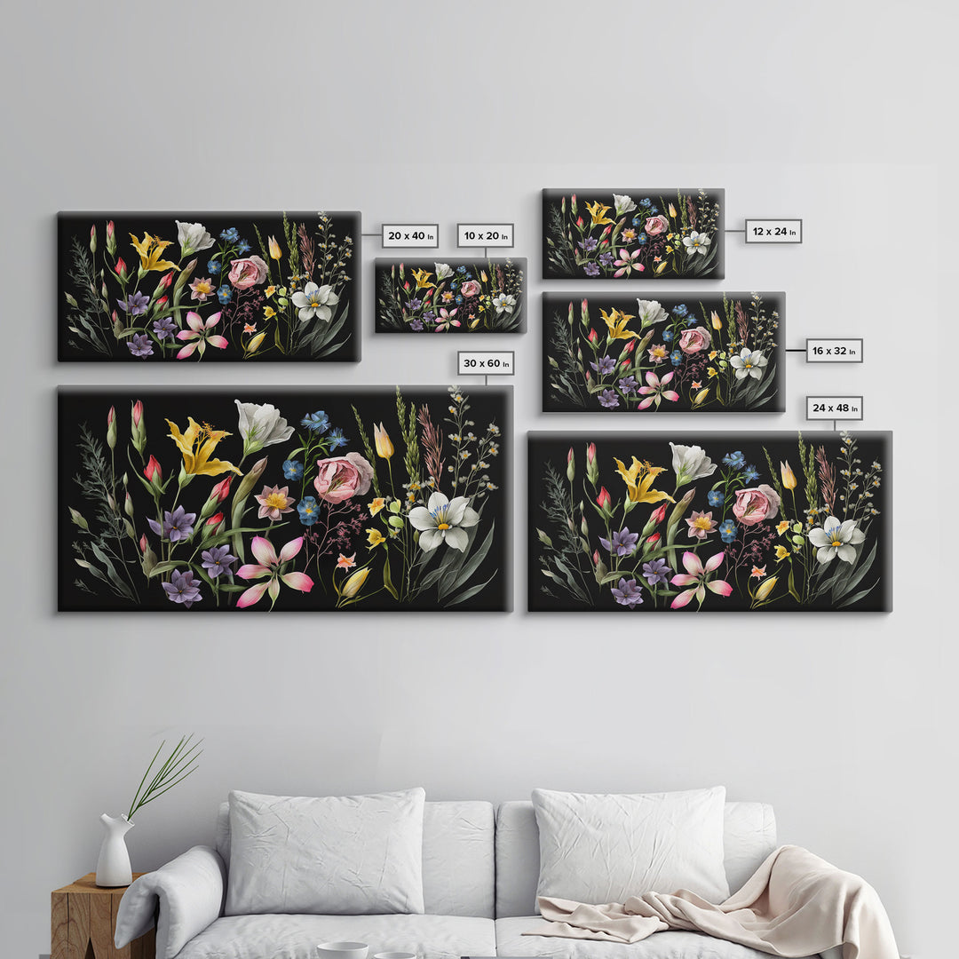 Meadow Canvas Print Painting Floral Original Art Flowers Wall Art Impasto Art 24x36 Wall Art