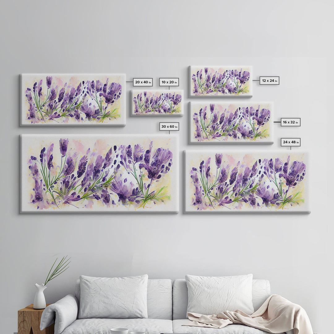 Floral wall art, Wild Lavender wall art, canvas print, watercolor painting of lavender flowers, Botanical art, farmhouse decor, Rustic art