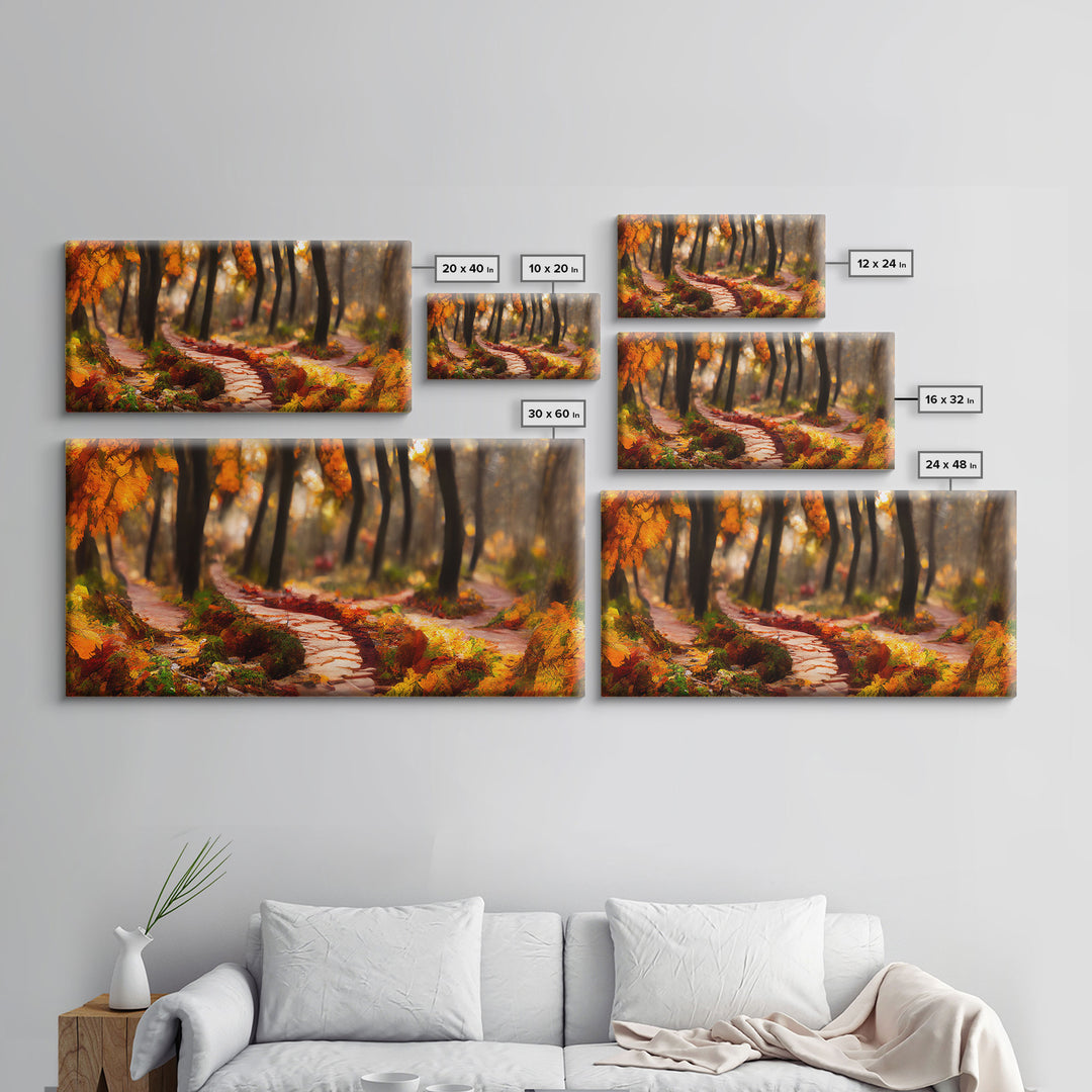 Nature Trail, Hiking Trail Wall Art Canvas Print, unique wall art for living room, bedroom, above bed