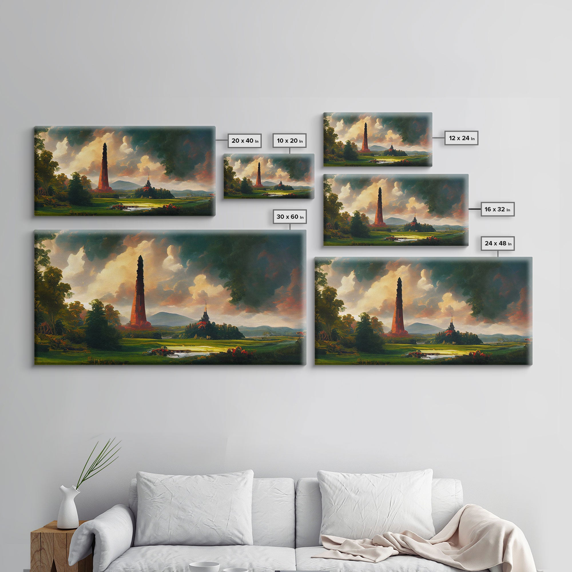 High Fantasy Art Canvas Print, Dark Tower, RPG Fantasy Art, RPG Concept art, unique wall art