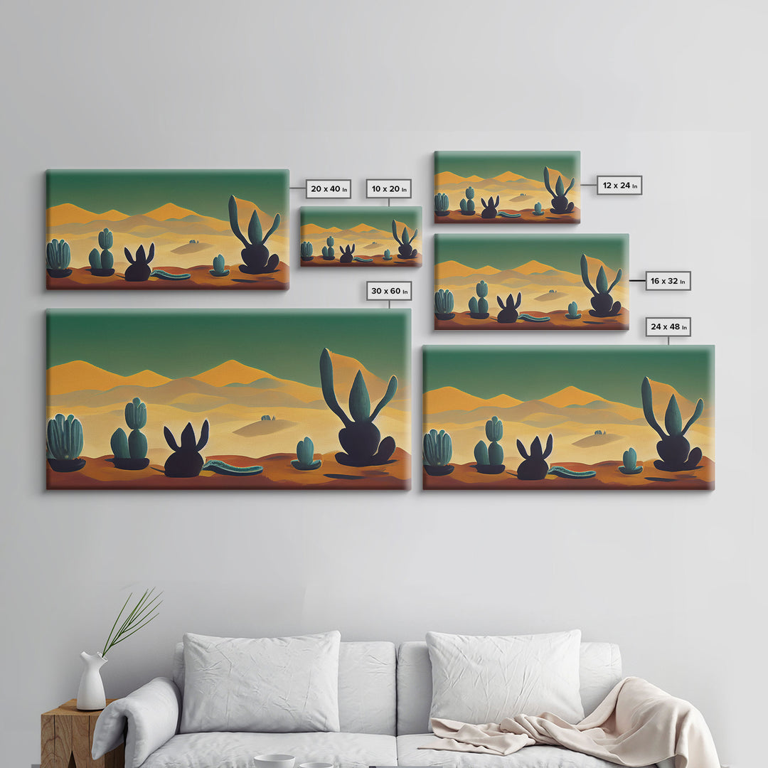 Pueblo style wall art, Arizona and Desert Cactus, canvas print