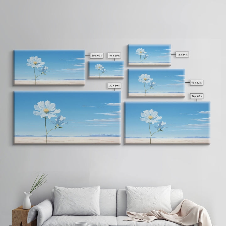 Desert Art, Wildflowers Wall Art, Botanical Painting, Panoramic Art, Wall Art, Canvas Art, Landscape Art, Horizontal Print, Thank You Gift