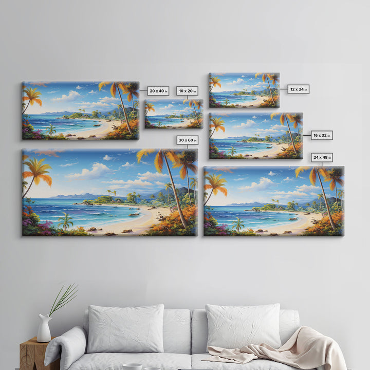 Beach Wall Art, Ocean Wall Art, Nautical Print, Tropical Art, Panoramic Art, Wall Art, Canvas Art, Landscape Art, Beach House Wall Art