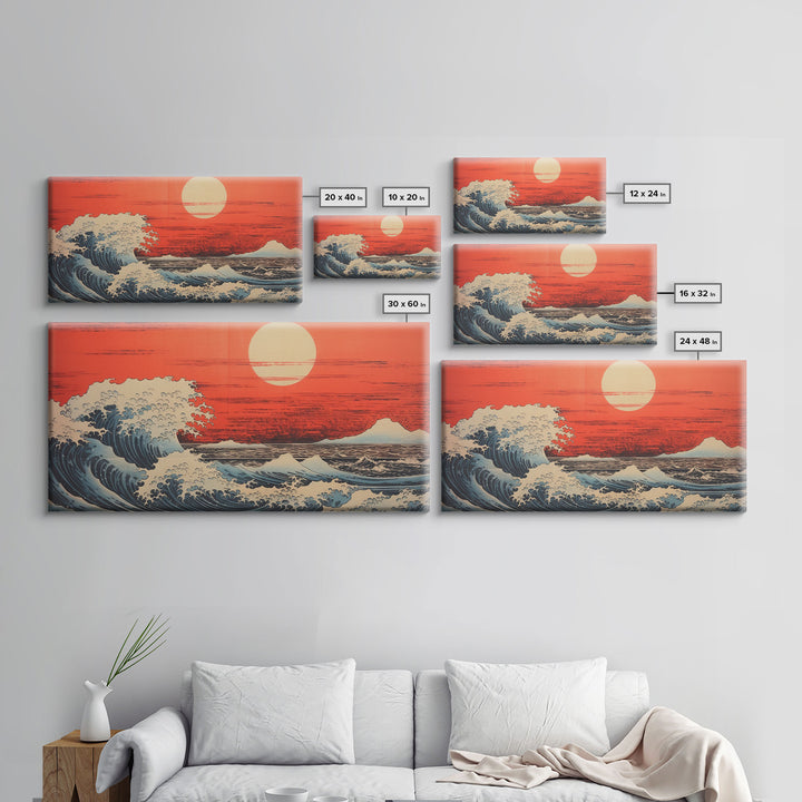 Sunset Print, Ocean Wave Wall Art, Seascape Art, Wave Wall Art, Panoramic Art, Wall Art, Canvas Art, Landscape Art, Southern Wall Art, Print