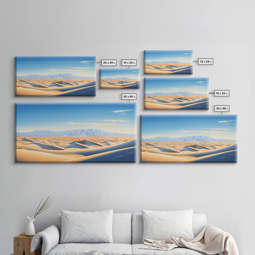 Desert Art, Framed Canvas Print, Landscape Painting, Poster Art, Desert Art Print, Saharan Desert, Sahara, Southwestern Art, Boho Decor