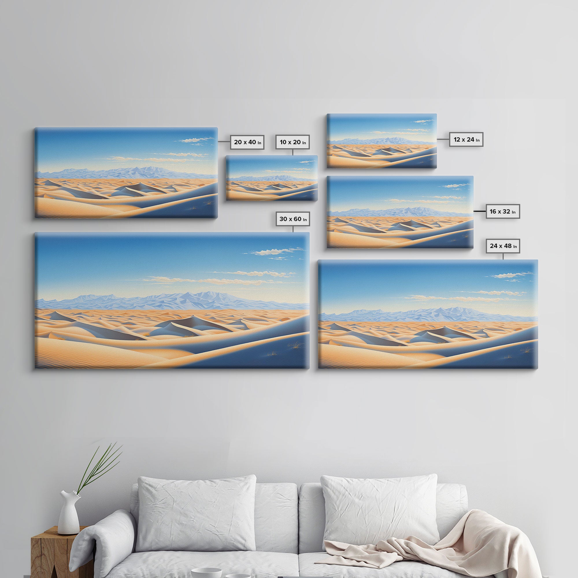 Desert Art, Framed Canvas Print, Landscape Painting, Poster Art, Desert Art Print, Saharan Desert, Sahara, Southwestern Art, Boho Decor