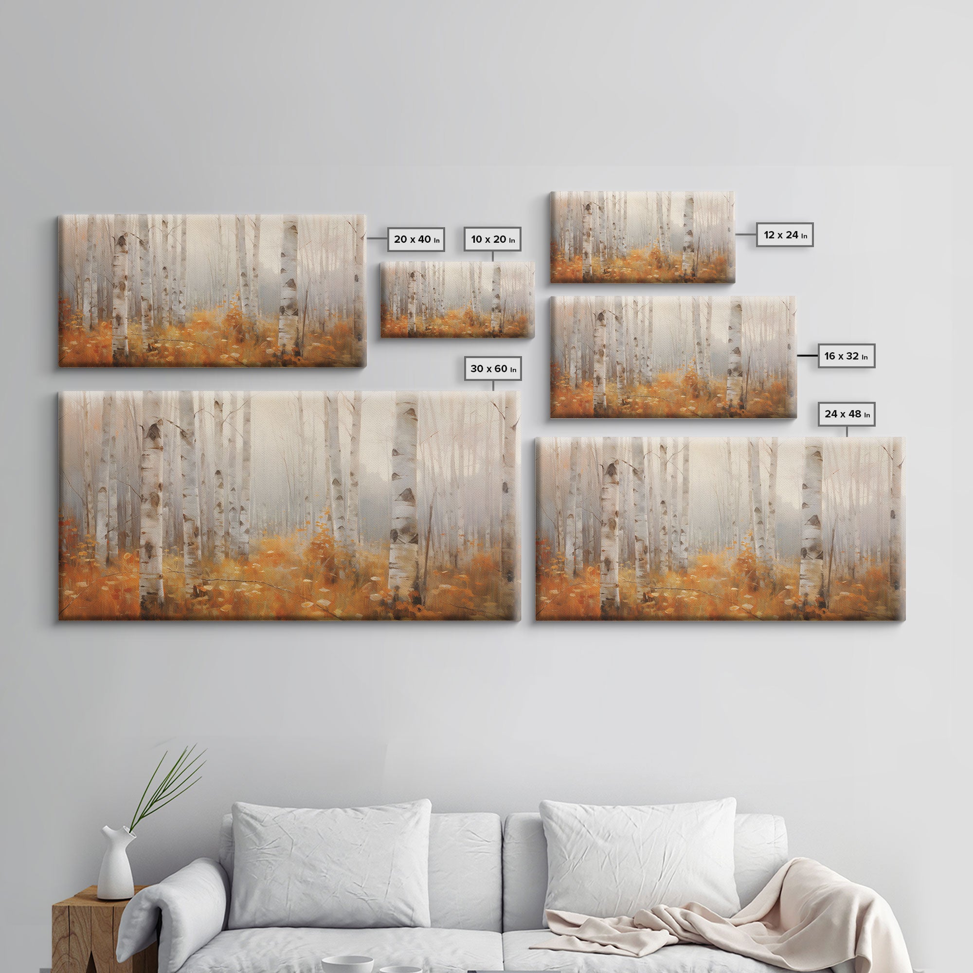 Forest Wall Art, Autumn Wall Art, Tree Wall Art, Panoramic Art, Wall Art, Canvas Art, Landscape Art, Landscape Print, Farmhouse Wall Art