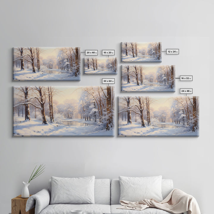 Winter Wall Art,  Forest Art, Winter Forest Print, Panoramic Landscape, Wall Art, Canvas Wall Art, Landscape Art Print, Office Wall Décor