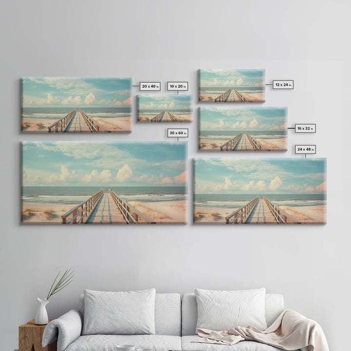 The Beach Boardwalk, Framed Canvas Print, Liminal Art, Framed Wall Decor, Beach Photography, Surf Art, Surf Print, Nautical Decor