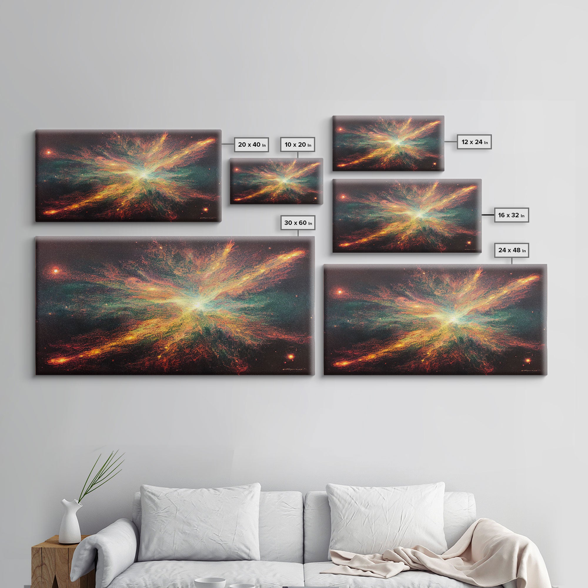 Explosion of Stars, Scifi Art, Galaxy Universe Print, Ready To Hang Canvas Print, Framed Canvas Wall Art, Living Room Wall Decor