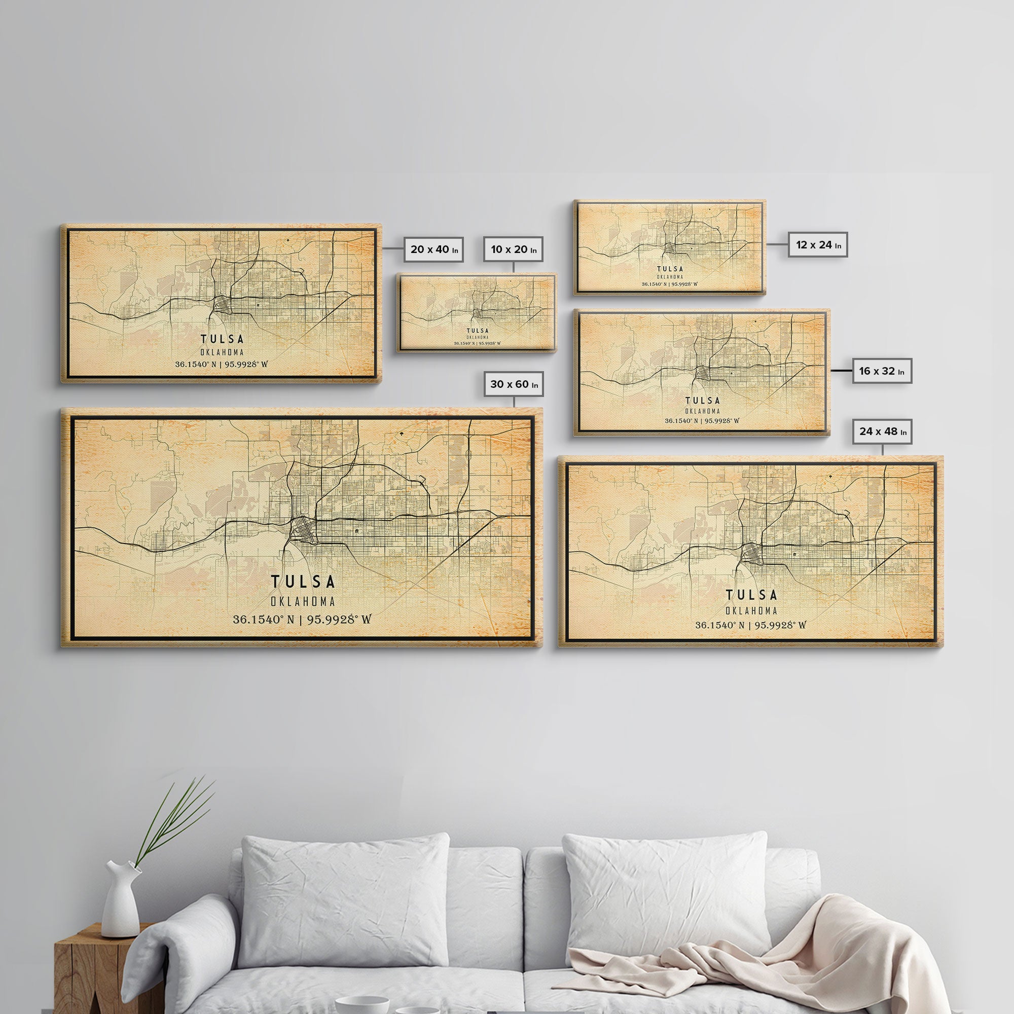 Tulsa Map Art - Oklahoma - Custom Tulsa City Streets Map Print -  University of Tulsa - Home Office Decor Tulsa Map Decor Oklahoma Wall Art