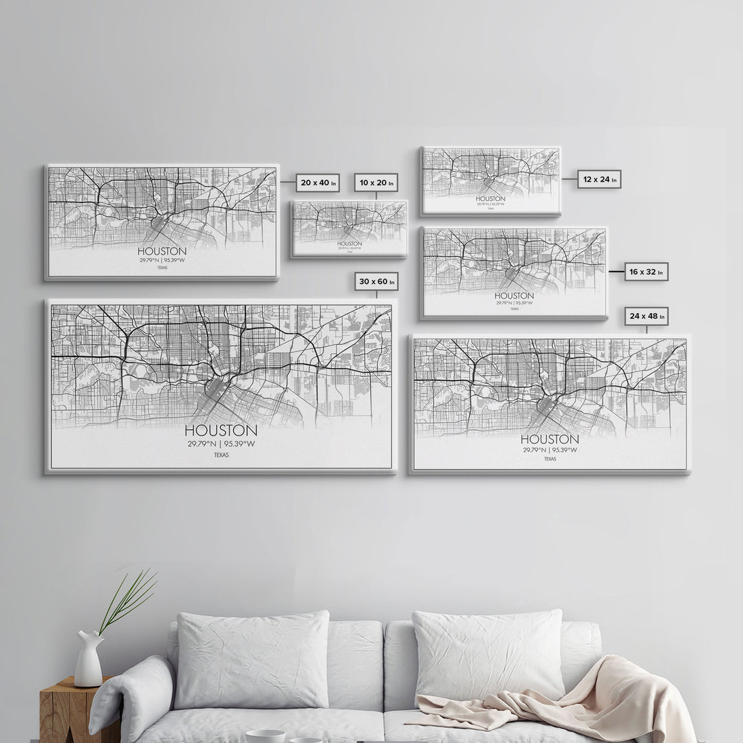 Houston City Map, Texas Map, Map Art, Modern Art, Wall Art, Canvas Art, Western Wall Art, Country Décor, Texas Wall Art, Anniversary Gift