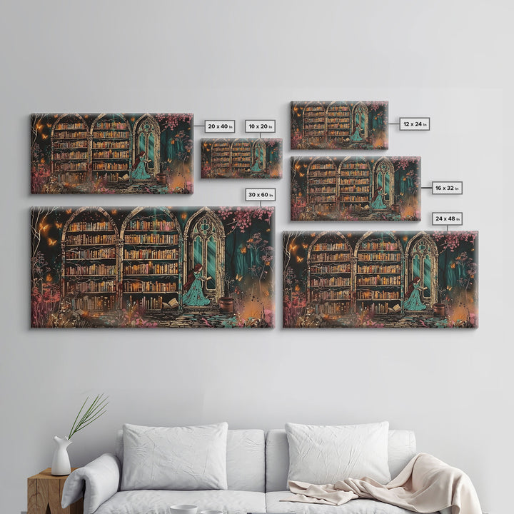 The Witch's Library Framed Canvas Print - Spooky Season Wall Art - Spooky Season - Spooky Decor - Halloween Wall Art