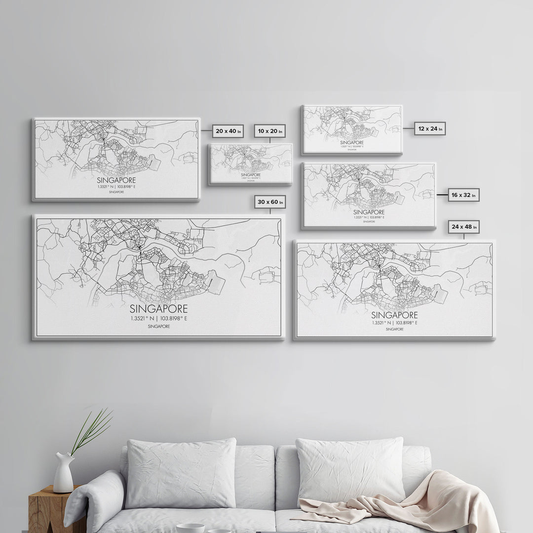 Singapore City Map, Singapore Art, Map Print, Modern Wall Art, Wall Art, Canvas Art, Asian Wall Art, Home Décor Prints, Over Bed Wall Décor