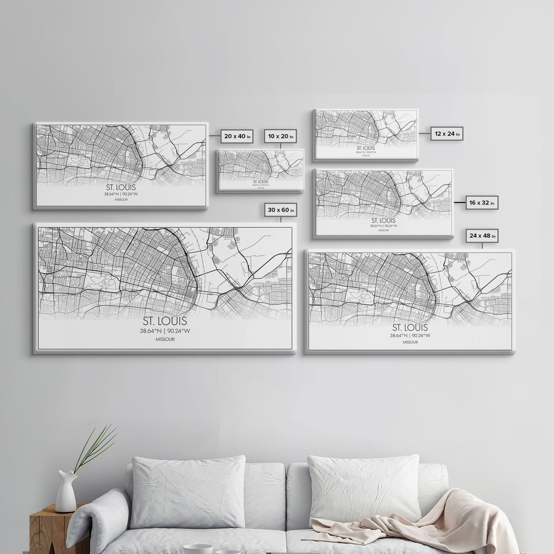 St Louis City Map, Missouri Art, Map Print, Modern Wall Art, Wall Art, Canvas Art, Home Décor Prints, Above Bed Art, Congratulations Gift