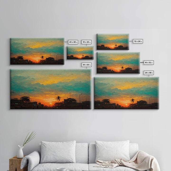 Cloudy sunset canvas print, sunset art, California Highway art, living room wall art, guest room wall art