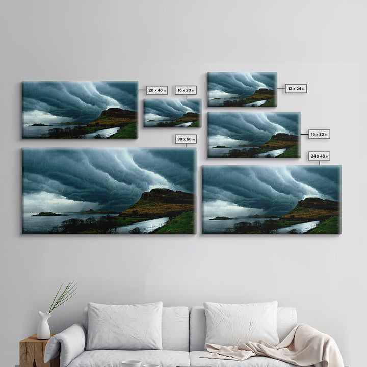 Storm Clouds Seascape Ocean Sea Islands Fine Art Print, Wall Art Print, Wall Décor, Wall Poster