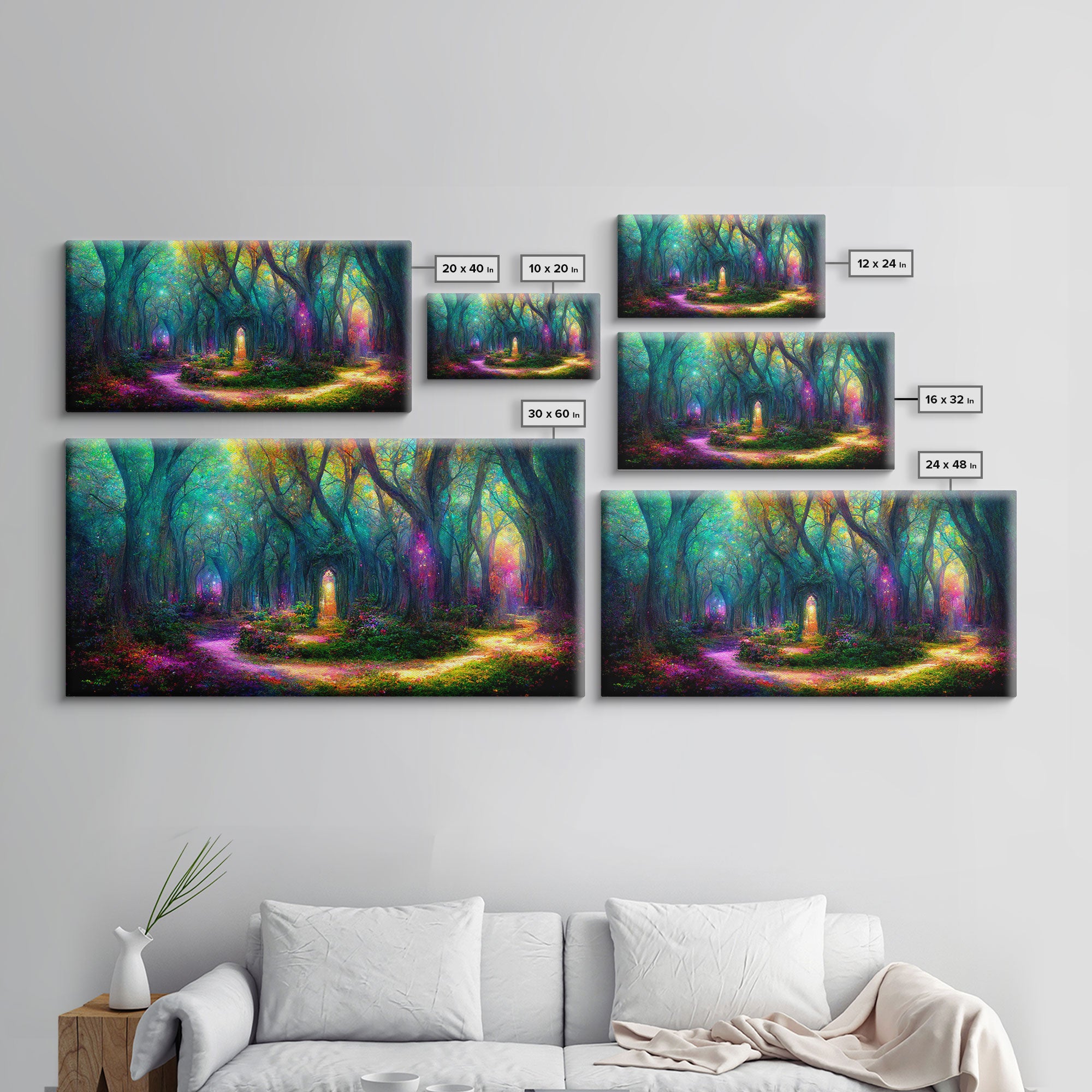 Beautiful Fantasy wall art, canvas print, magical forest, fantasy landscape art, ready to hang wall art