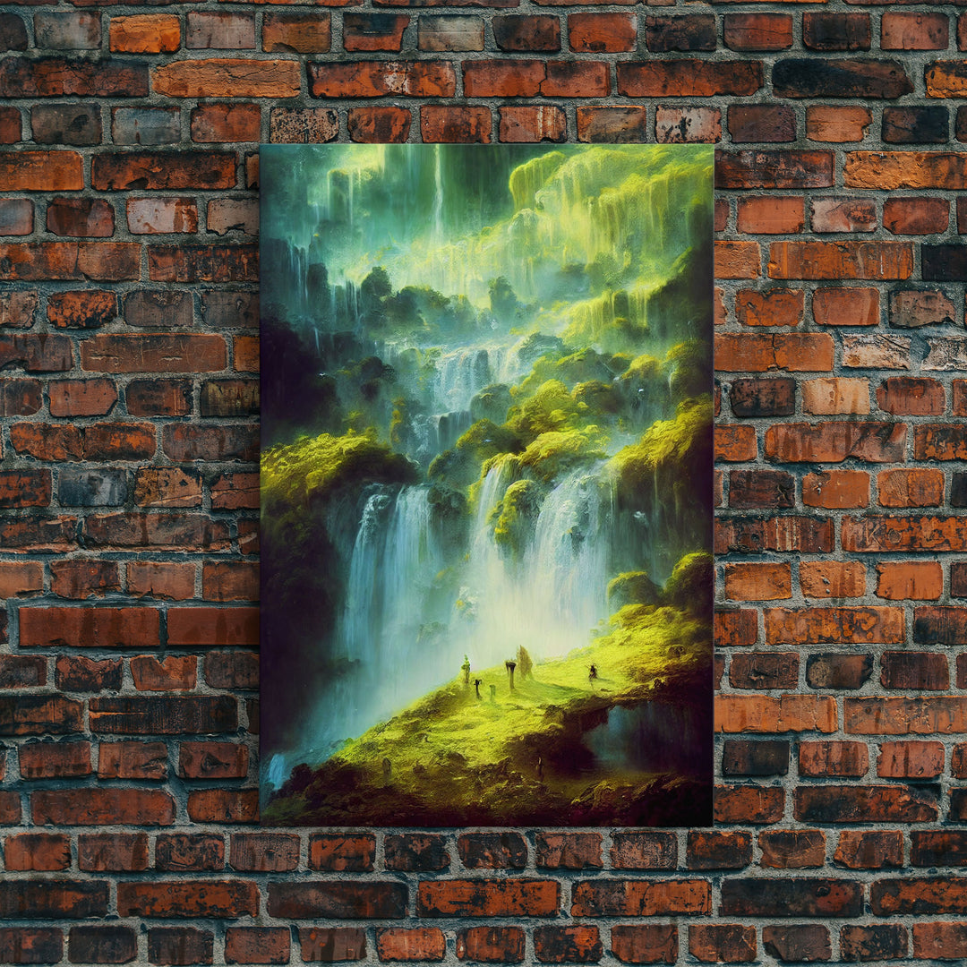 High Fantasy RPG concept art, Fantasy Landscape, Framed Canvas Print, Ready To Hang Framed Wall Art, Living Room Wall Decor