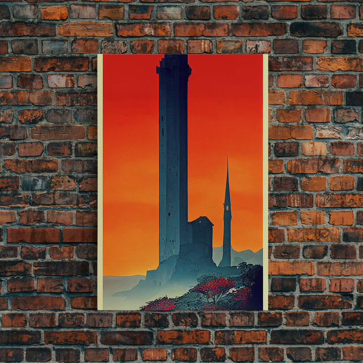 The Dark Tower, Fantasy RPG Concept Art, Wall art, framed canvas print, framed painting