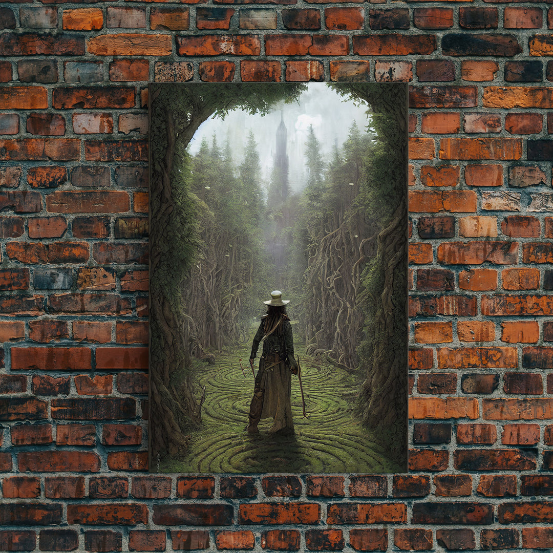 The Gardener, Floramancer Concept Art, Plantaemancer, Framed Canvas Print, Ready To Hang Framed Wall Art