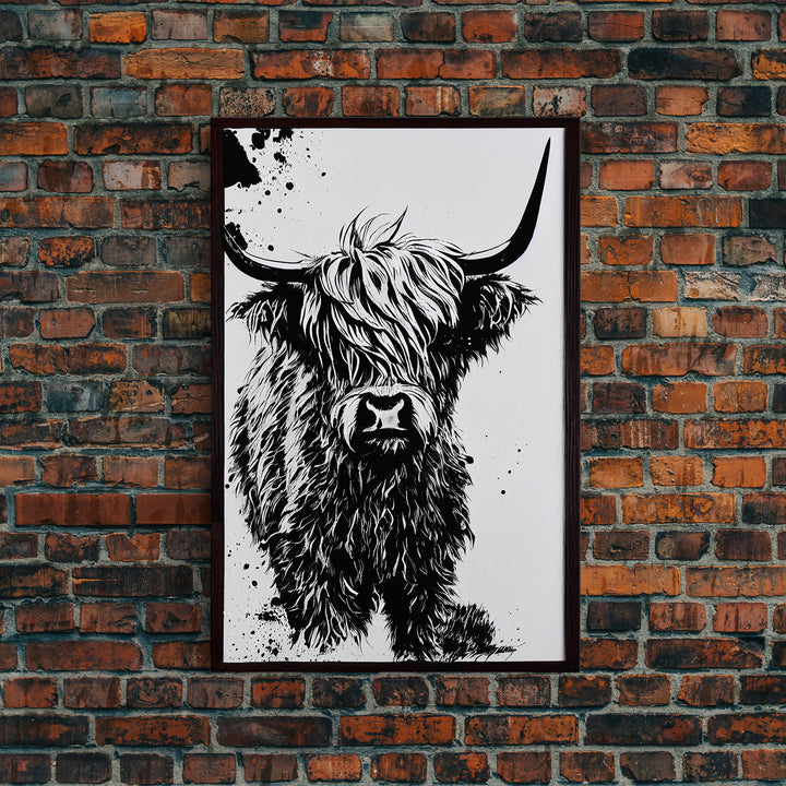 Scotland Cattle, Highland Cow art, farmhouse decor, fine art paper print, poster art, Rustic primitive decor