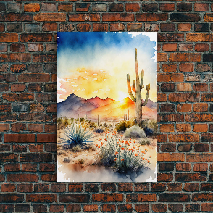 Arizona Desert canvas wall art Cactus print Farmhouse wall decor Nature wall art Wilderness Southwestern Wall Art Cactus canvas