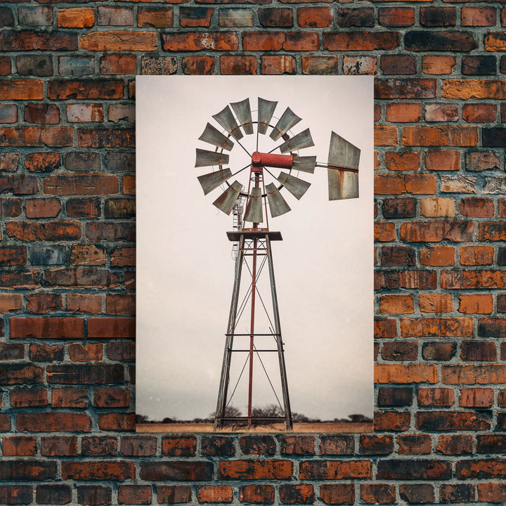 Rustic Farmhouse Home Decor, Windmill Photography Photo Print Art, Rustic Industrial Farmhouse Wall Art Picture, Country Landscape Picture