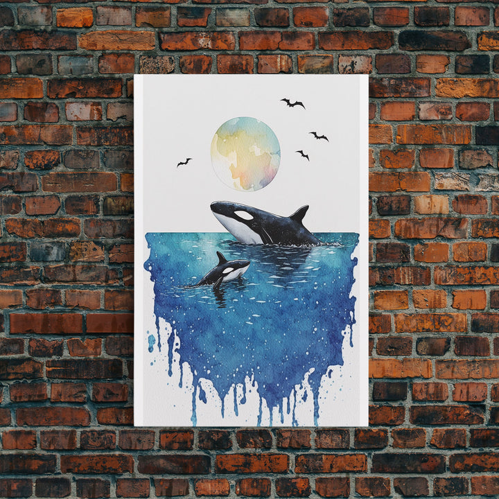 Watercolor Orca Painting - Killer Whales - Whale Nursery, Whale Art, Whale Print, Orca Whale, Beach Decor, Watercolor Animal Prints