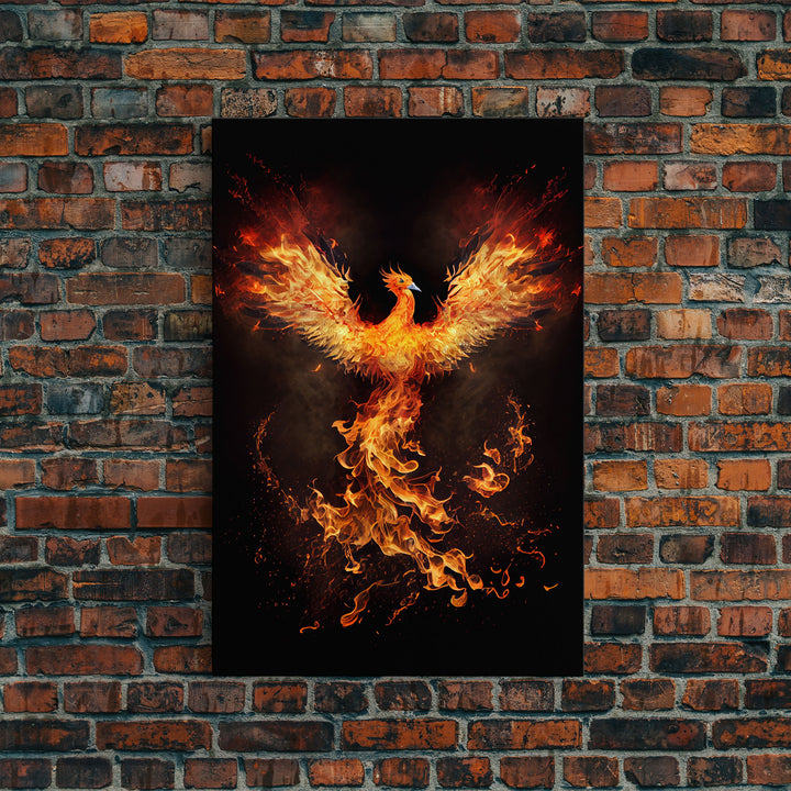 The Phoenix, Symbol of Renewal, Rebirth, Framed Canvas Art, Canvas Print, Canvas  Wall Art, Strength, Transformation and Renewal