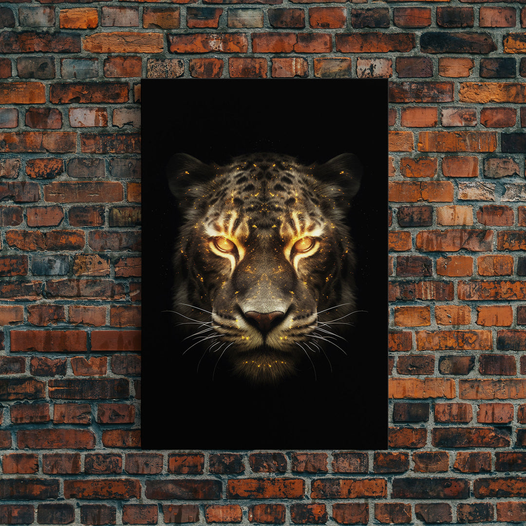 Fire Eyed Tiger Portrait Art Print, Framed Wall Art, Canvas Print, Big Cat Art, Tiger Painting, Cosmic Tiger Print