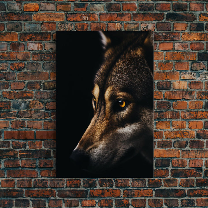 Animal Prints, Timber Wolf, Portrait Of A Wolf, Framed Canvas Print, Wolf Photography Art, Timber Wolves Art