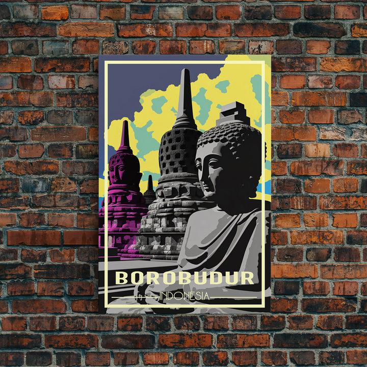 Indonesia Wall Art, Borobudur Temple, Java, Travel Wall Print, Travel Poster, Travel Artwork, Travel Wall Art, Canvas Wall Print