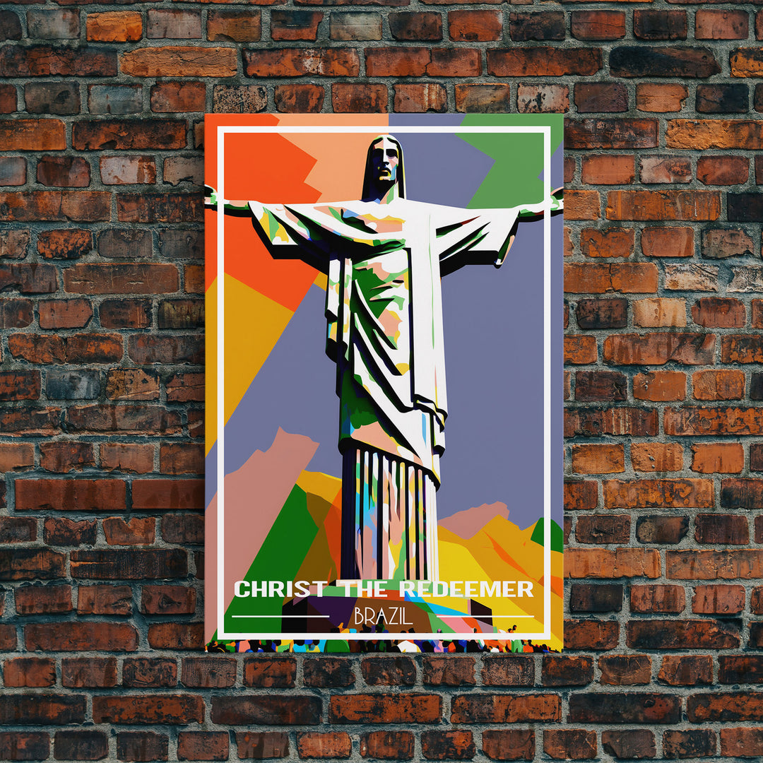 Brazil Travel Poster, Christ The Redeemer, Rio de Janeiro Wall Art, Travel Wall Print, Travel Poster, Travel Wall Art, Canvas Wall Print