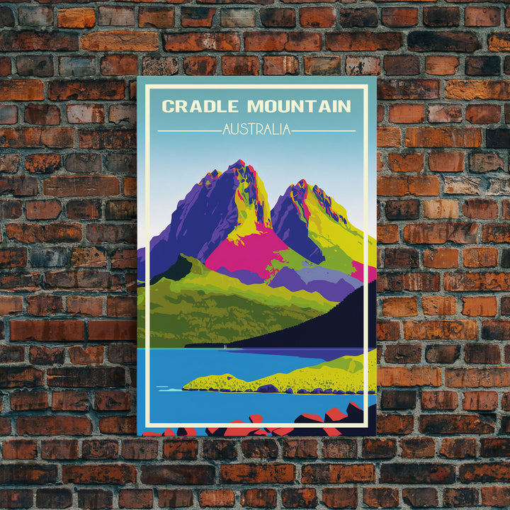 Cradle Mountain, Australia Travel Poster, Tasmania Wall Art, Travel Wall Print, Travel Poster, Travel Wall Art, Canvas Wall Print