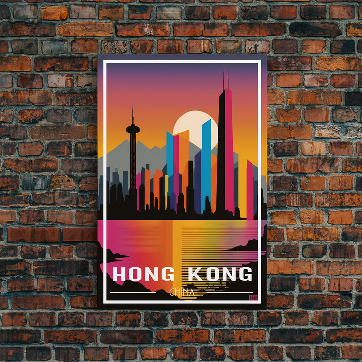 Hong Kong Poster, China Wall Art, Asia Wall Poster, City Art Print, Travel Wall Print, Travel Poster, Travel Wall Art, Canvas Wall Print