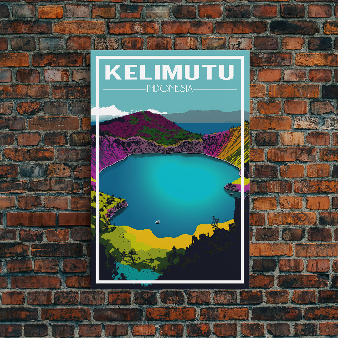 Kelimutu Wall Art, Indonesia Poster, Asia Wall Print, Volcano, Lake, Travel Wall Print, Travel Poster, Travel Wall Art, Canvas Wall Print