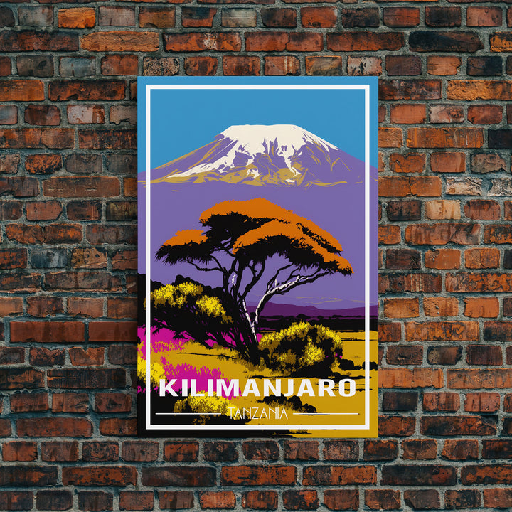 Mount Kilimanjaro Wall Art, African Poster, Tanzania Wall Art, Travel Wall Print, Travel Poster, Travel Wall Art, Canvas Wall Print