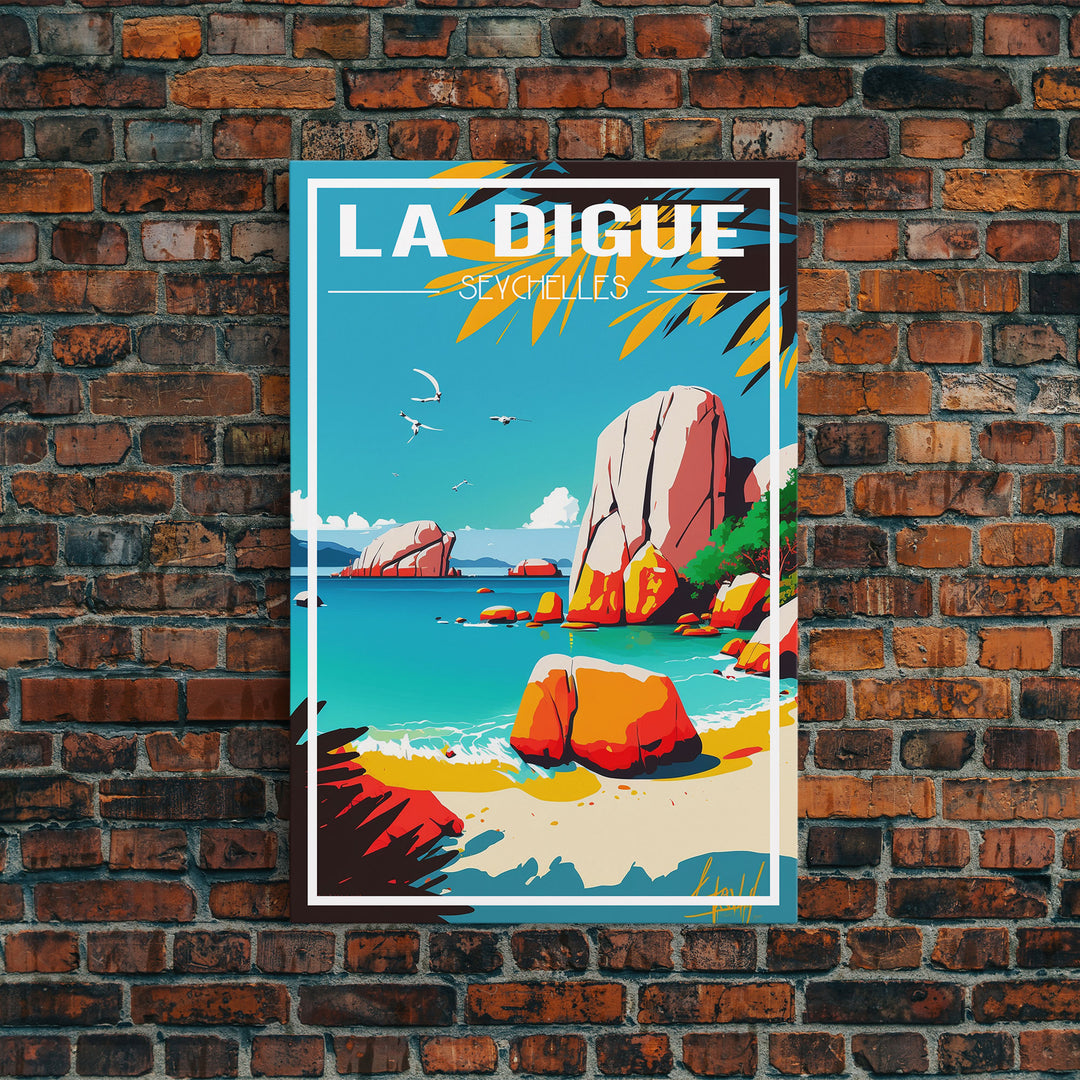 La Digue Wall Art, Seychelles Wall Poster, Indian Ocean, Island, Travel Wall Print, Travel Poster, Travel Wall Art, Canvas Wall Print