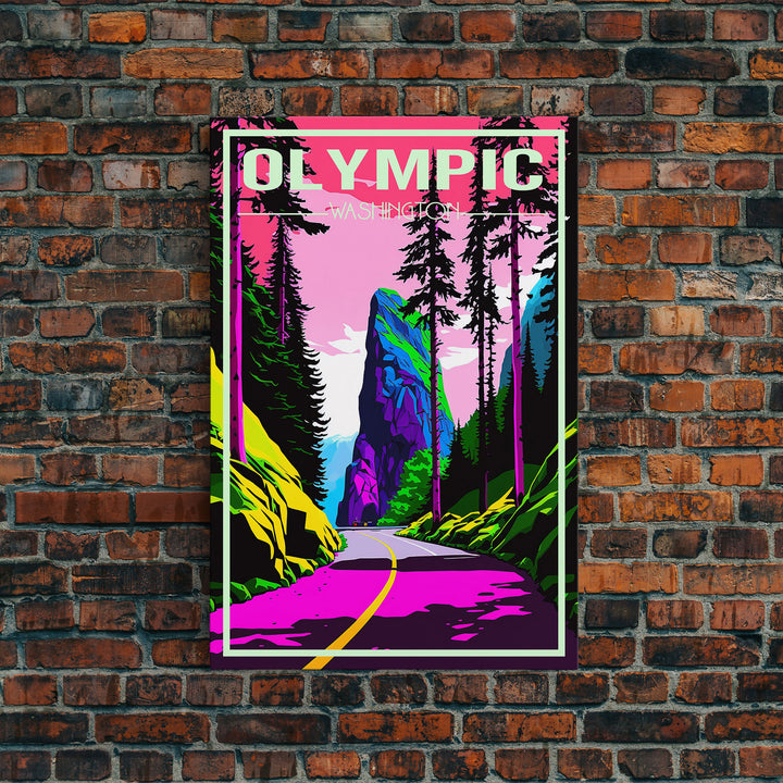 Olympic National Park, America Poster, Washington State, Travel Wall Print, Travel Poster, Travel Wall Art, Canvas Wall Print