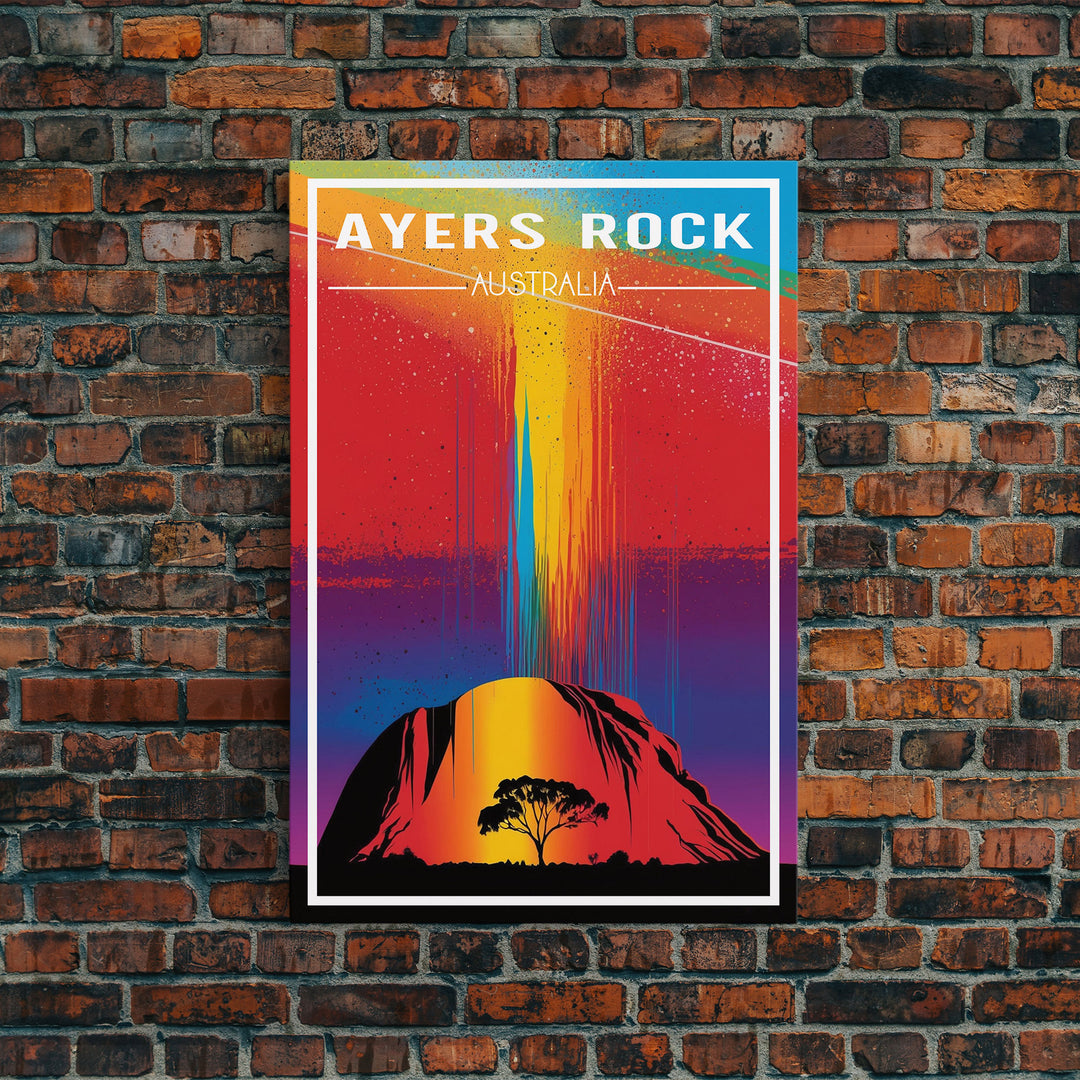 Australia Art, Ayers Rock, Australia, Colorful Art, Travel Wall Print, Travel Poster, Travel Artwork, Travel Wall Art, Canvas Wall Print