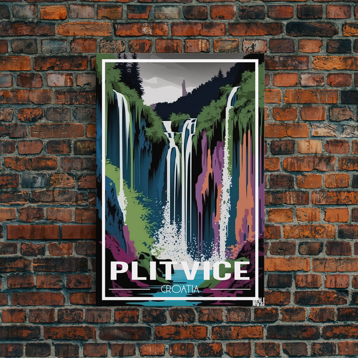 Plitvice Lake Wall Art, Croatia Wall Print, Europe Poster, Waterfalls, Travel Wall Print, Travel Poster, Travel Wall Art, Canvas Wall Print