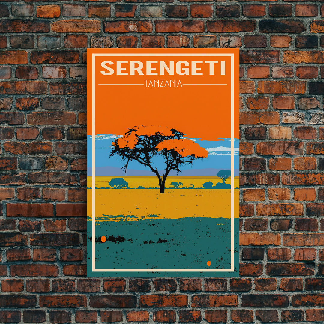 Serengeti Wall Print, Tanzania Wall Art, Africa Poster, Safari Art, Travel Wall Print, Travel Poster, Travel Wall Art, Canvas Wall Print